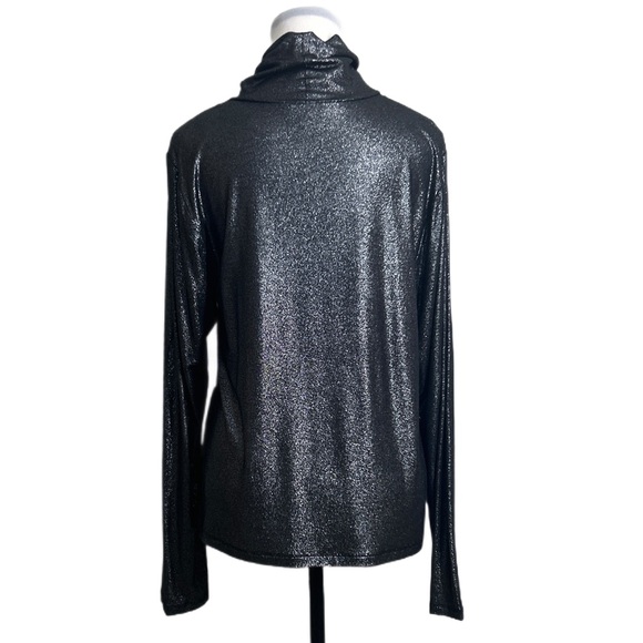 Lucky Brand Black & Metallic Silver Long Sleeve Turtleneck - Picture 3 of 11